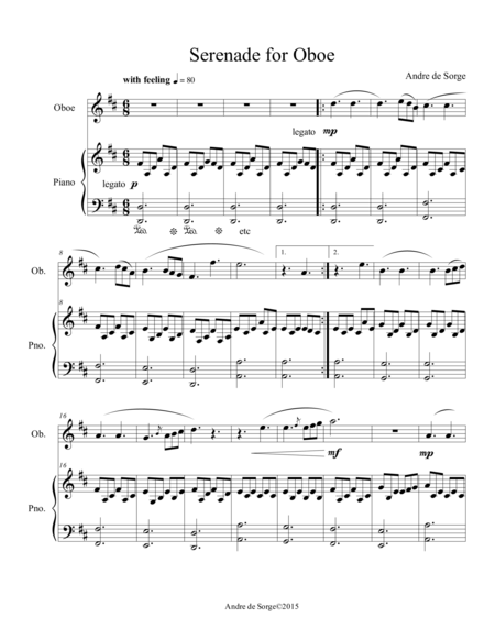 Free Sheet Music Serenade For Oboe