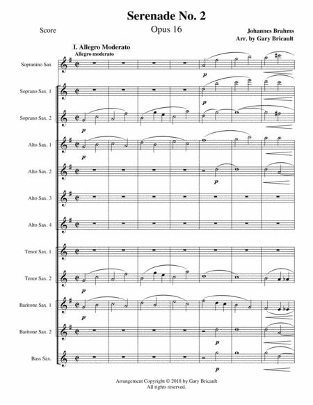 Free Sheet Music Serenade No 2 Opus 16