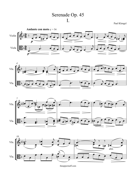 Serenade Op 45 Movement 1 Sheet Music