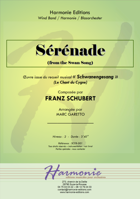 Free Sheet Music Serenade Swan Song For Concert Band