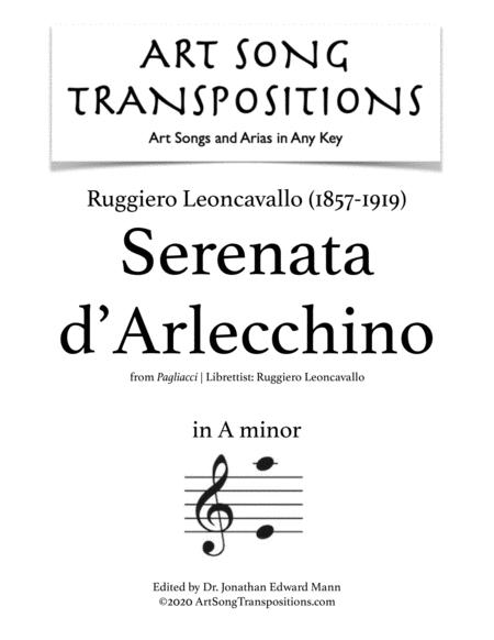 Free Sheet Music Serenata D Arlecchino Transposed To A Minor