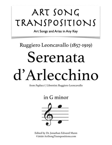 Free Sheet Music Serenata D Arlecchino Transposed To G Minor