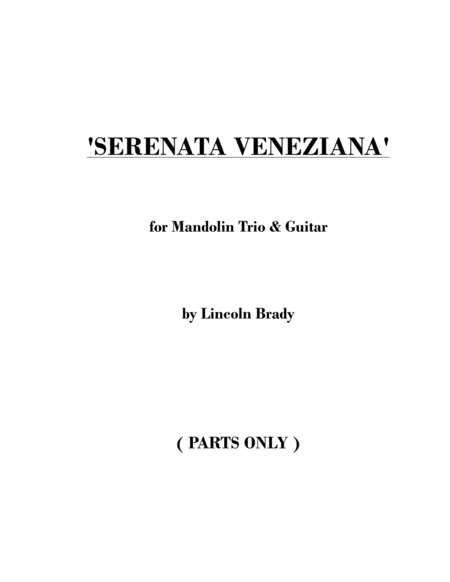 Serenata Veneziana Mandolin Trio Guitar Parts Sheet Music