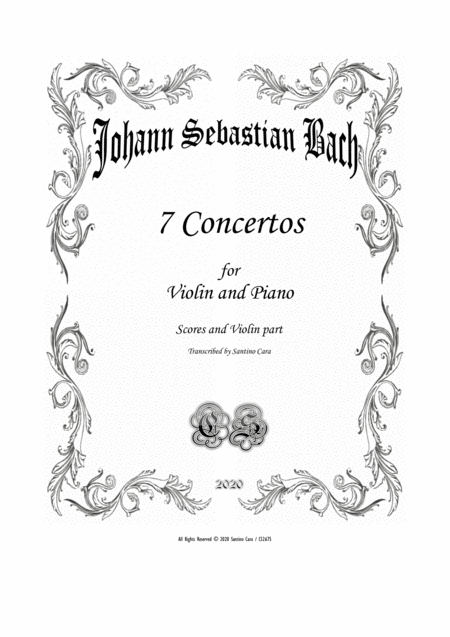 Seven Bachs Violin Concertos For Violin And Piano Scores And Part Sheet Music