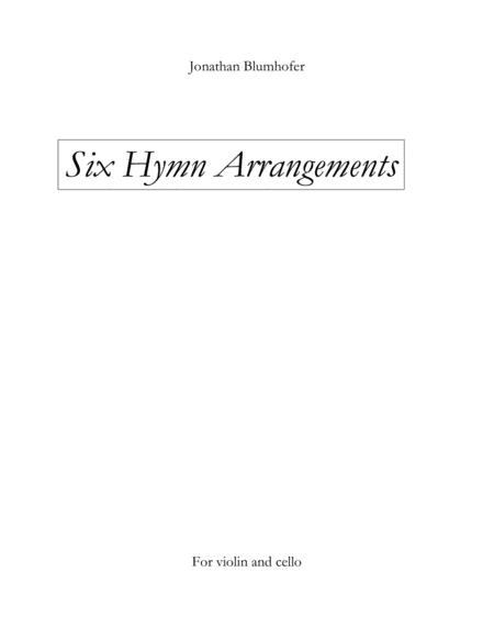 Seven Hymn Arrangements For Violin And Cello Sheet Music