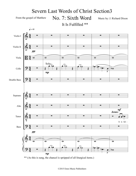 Seven Last Words Of Christ Section 3 Sheet Music