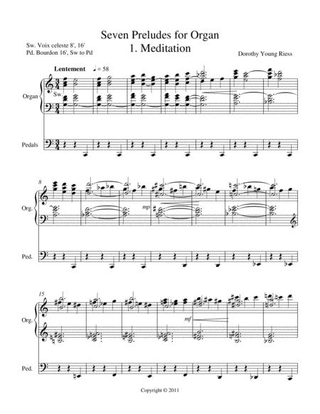 Seven Preludes For Organ 1 Meditation Sheet Music