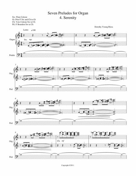 Seven Preludes For Organ 4 Serenity Sheet Music