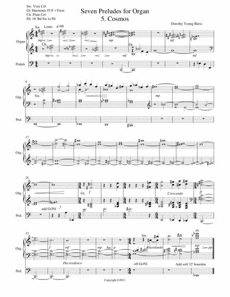 Free Sheet Music Seven Preludes For Organ 5 Cosmos