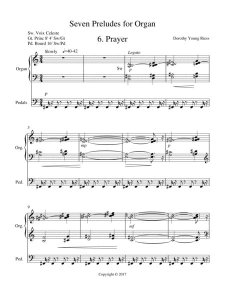 Free Sheet Music Seven Preludes For Organ 6 Prayer