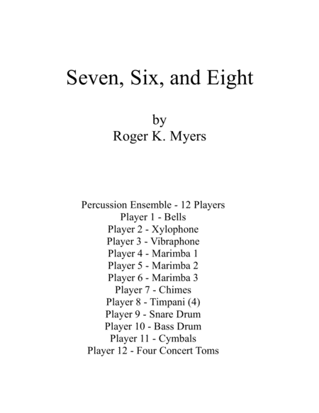 Free Sheet Music Seven Six And Eight Percussion Ensemble