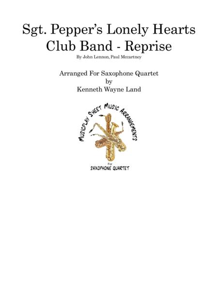 Sgt Pepper Lonely Hearts Club Band Reprise Sax Quartet Rhythm Sheet Music