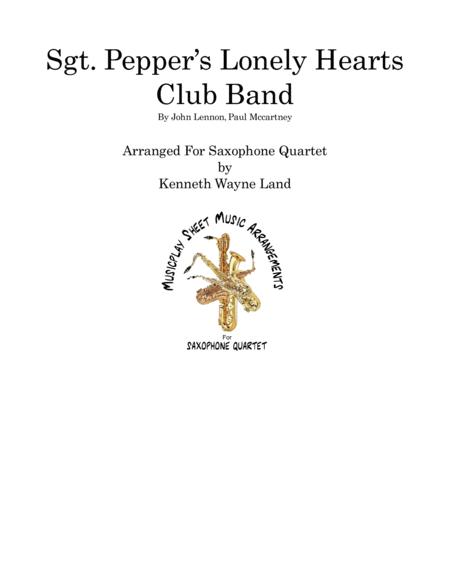 Sgt Pepper Lonely Hearts Club Band Saxophone Quartet Sheet Music