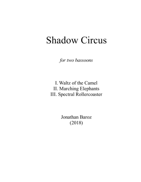 Free Sheet Music Shadow Circus