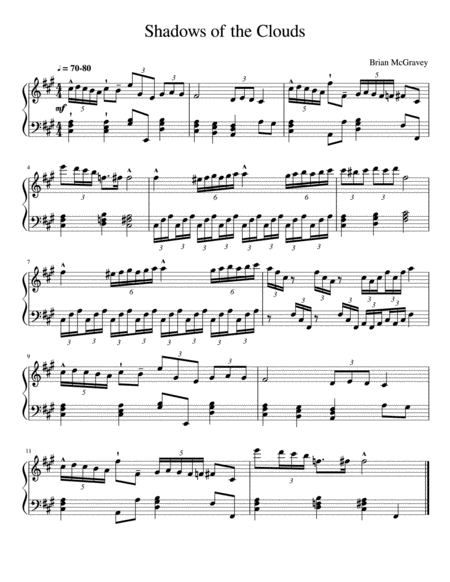 Shadows Of The Clouds Sheet Music