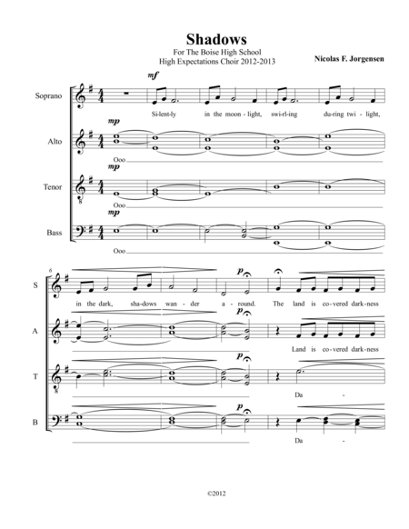 Shadows Sheet Music