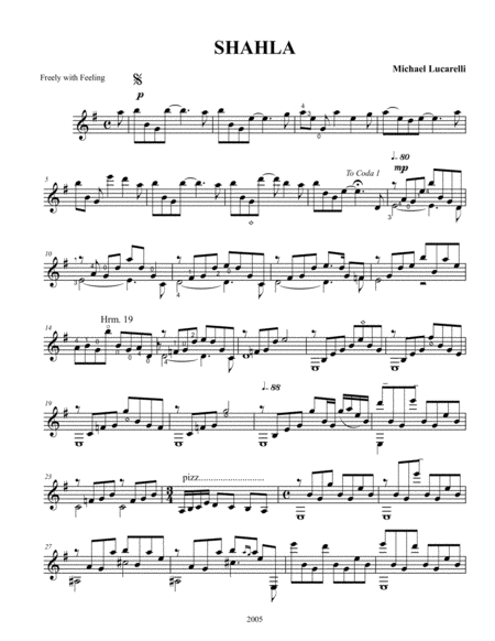 Free Sheet Music Shahla