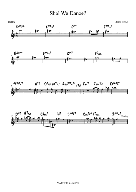 Shal We Dance Sheet Music