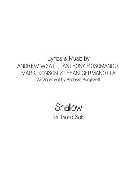 Shallow Lady Gaga Piano Solo Sheet Music