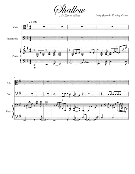 Shallow Trio Sheet Music