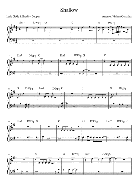 Free Sheet Music Shallow