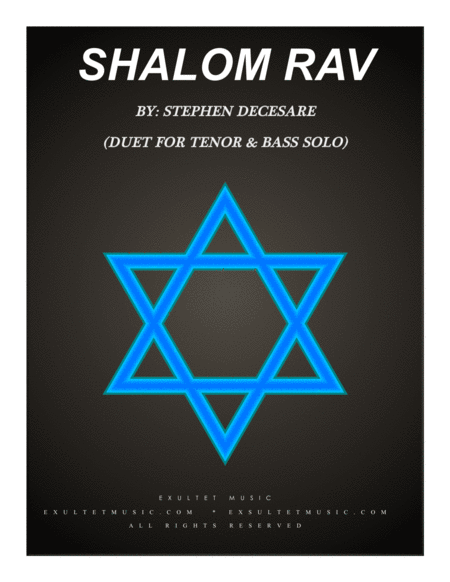 Free Sheet Music Shalom Rav Duet For Tenor And Bass Solo