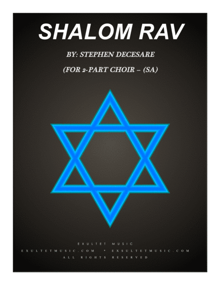 Shalom Rav For 2 Part Choir Sa Sheet Music