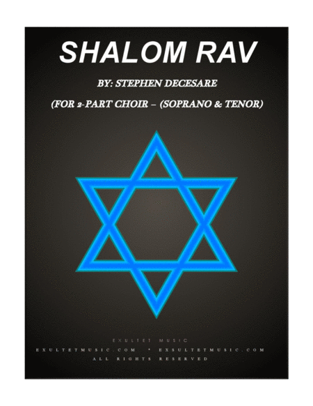 Shalom Rav For 2 Part Choir Soprano And Tenor Sheet Music