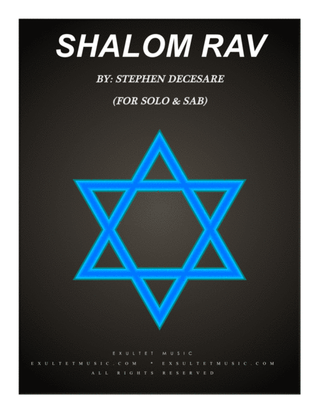 Free Sheet Music Shalom Rav For Solo Sab