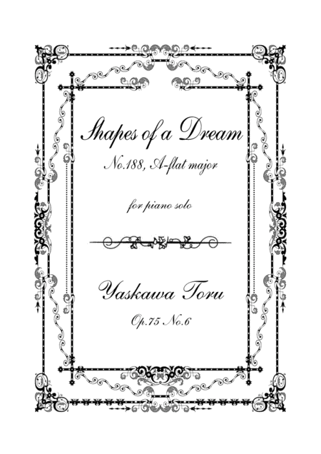 Shapes Of A Dream No 188 A Flat Major Op 75 No 6 Sheet Music