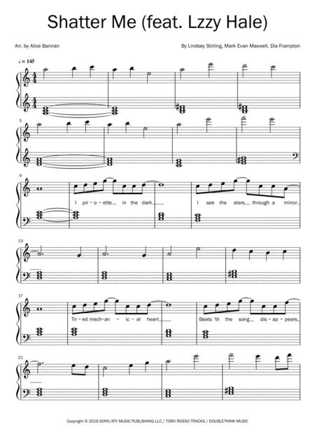 Free Sheet Music Shatter Me Feat Lzzy Hale