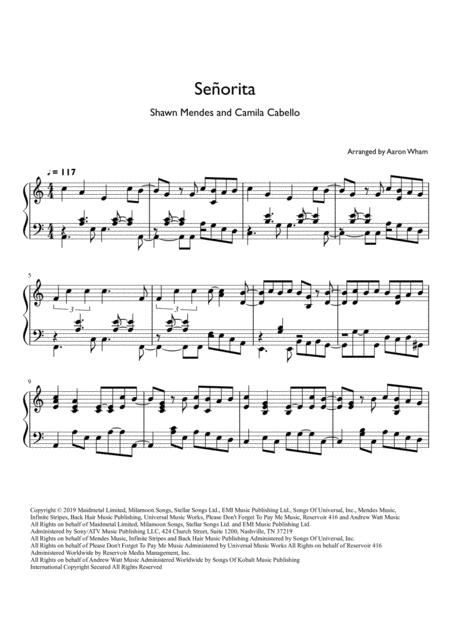 Shawn Mendes And Camila Cabello Seorita Sheet Music