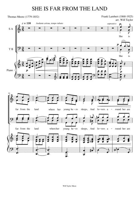 Free Sheet Music She Is Far From The Land
