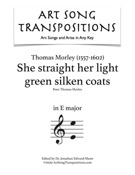 She Straight Her Light Green Silken Coats Transposed To E Major Sheet Music