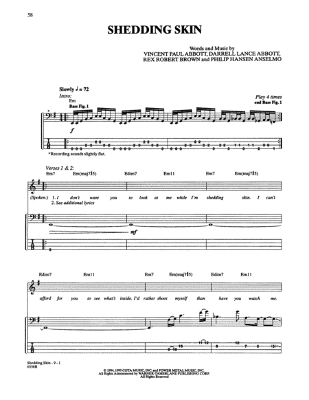 Shedding Skin Sheet Music