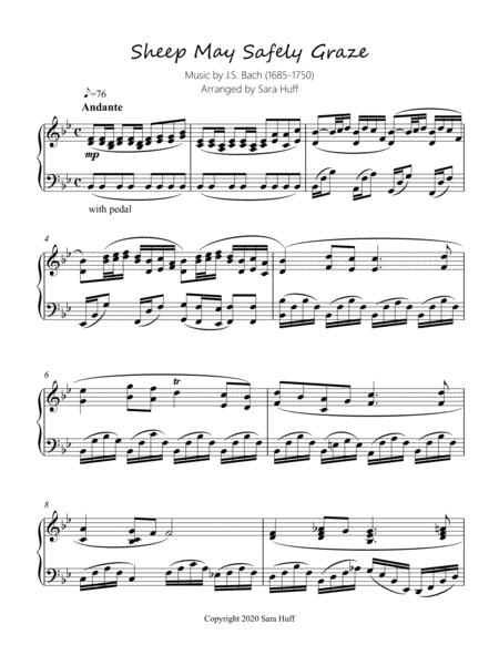 Sheep May Safely Graze For Piano Solo Js Bach Sheet Music