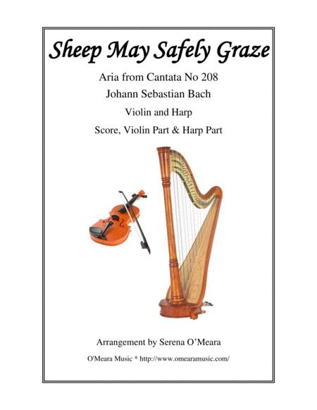 Sheep May Safely Graze For Violin Harp Sheet Music