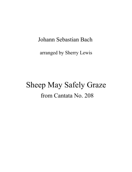 Sheep May Safely Graze String Quartet For String Trio Sheet Music