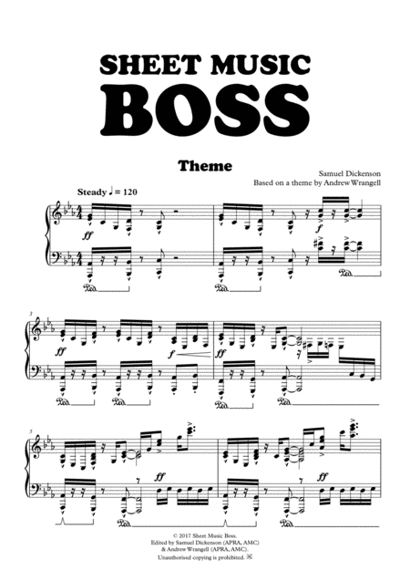 Sheet Music Boss Theme Piano Sheet Music