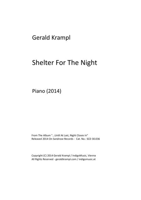 Shelter For The Night Sheet Music