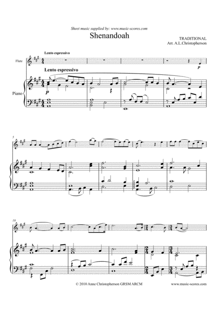 Shenandoah Flute And Piano Sheet Music