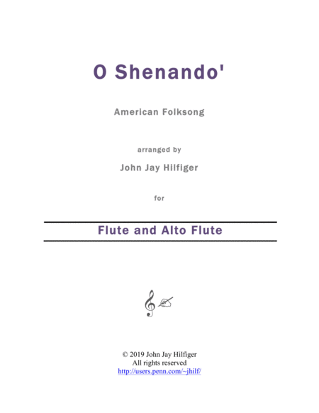 Shenandoah For Flute And Alto Flute Sheet Music