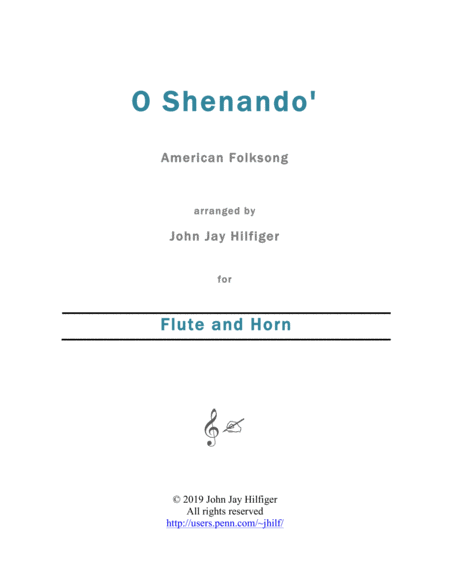 Free Sheet Music Shenandoah For Flute And Horn