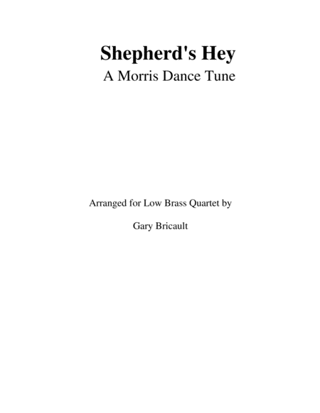 Shepherds Hey A Morris Dance Tune Sheet Music