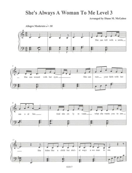 Free Sheet Music Shes Always A Woman To Me