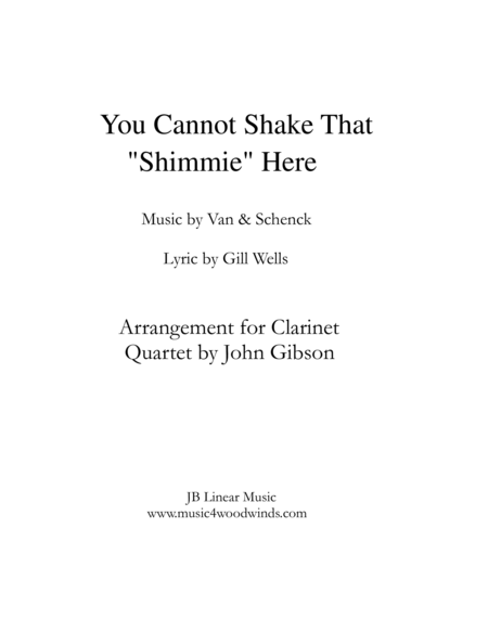 Free Sheet Music Shimmie For Clarinet Quartet