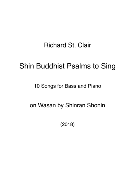 Shin Buddhist Psalms To Sing For Bass Voice With Piano Accompaniment Sheet Music