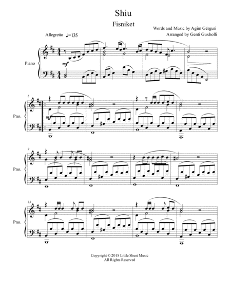 Shiu Piano Solo Sheet Music