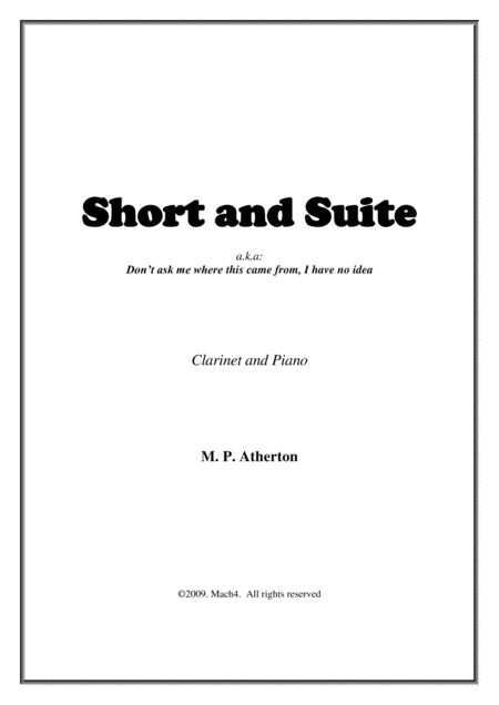 Short And Suite Sheet Music