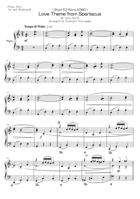 Short Ez Piano 360 Love Theme From Spartacus Sheet Music